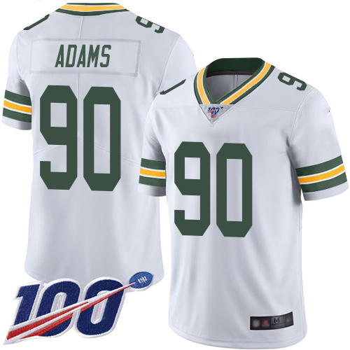 Green Bay Packers Limited White Men 90 Adams Montravius Road Jersey Nike NFL 100th Season Vapor Untouchable